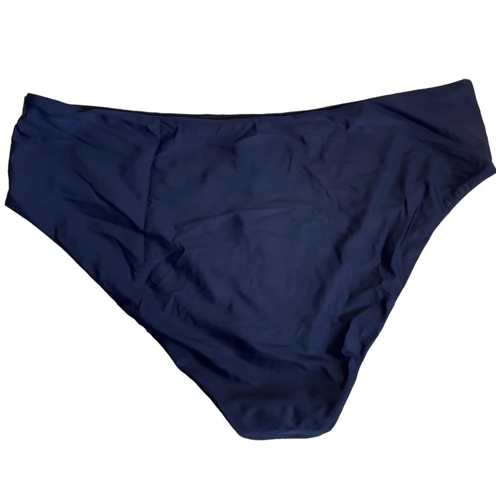 NWT J.Crew High-rise Bikini Bottom Navy Blue Style BF178 Minimalist Sz 3X